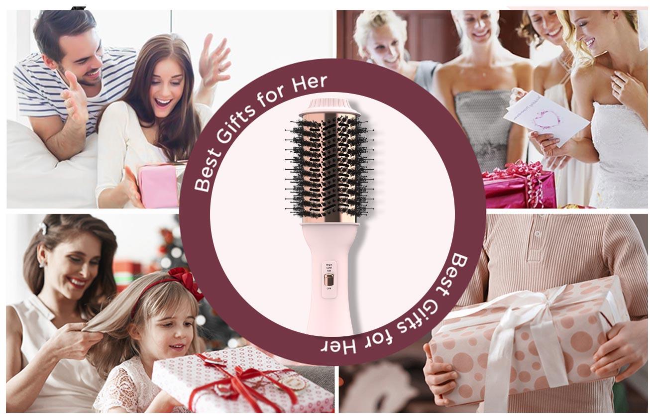 Hair Blow Dryer Brush - Blowout Hot Air Brush, One Step Volumizer, Upgraded Oval Barrel Roller Curling Styler, 3X Faster Drying, Straightener Curling in One
