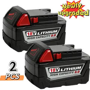 2 PACK For Milwaukee for M18 Lithium 8.0Ah ExtendedCapacity Brand new high-quality products Battery 48-11-1860