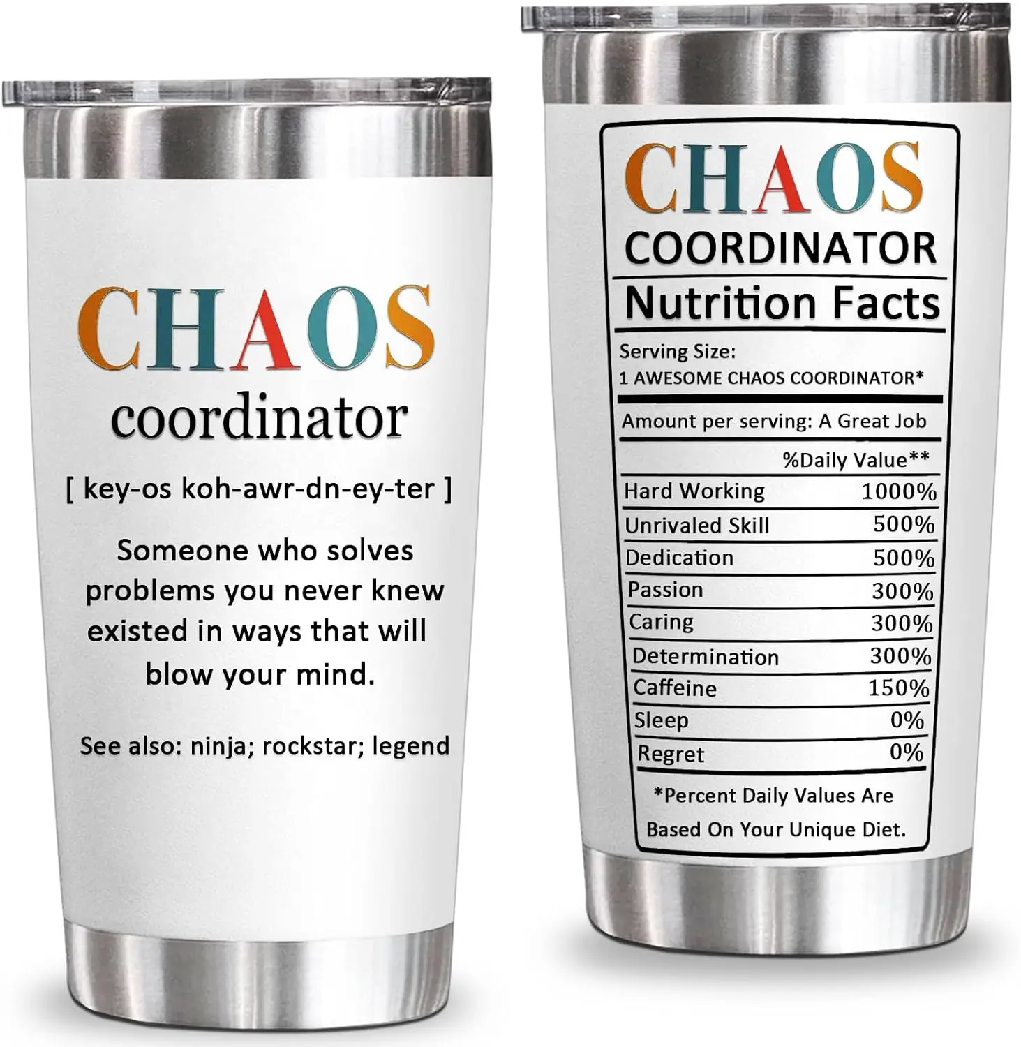 Easter Gift Chaos Coordinator Tumbler, Chaos Coordinator Gifts for Women Boss Lady Coworker Manager Teacher Assistant Mom-Thank You Gift, Birthday Gifts for Women-20 Oz Stainless Steel Tumbler