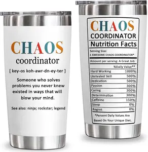 Easter Gift Chaos Coordinator Tumbler, Chaos Coordinator Gifts for Women Boss Lady Coworker Manager Teacher Assistant Mom-Thank You Gift, Birthday Gifts for Women-20 Oz Stainless Steel Tumbler