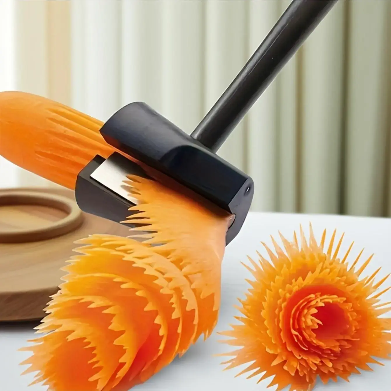 Spiralizer for Carrots Vegetable Sharpener to Make Vegetable Roses Carrot Curler and Peeler Black Flower Maker