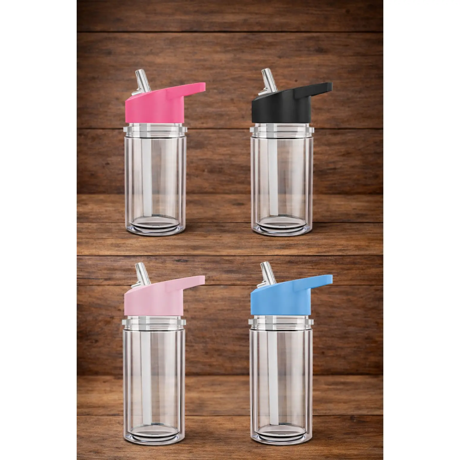 10oz Double Wall Acrylic Plastic Snow Globe Water Bottle