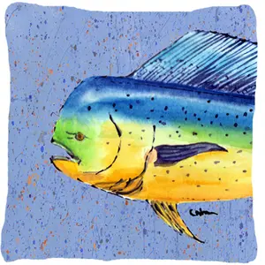Carolines Treasures  Dolphin Mahi Mahi Indoor & Outdoor Fabric Decorative Pillow