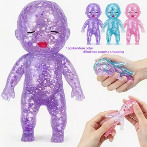 Glitter Doll Squishies Stress Ball, SparklySugar Squishy Balls to Stretch, Squeeze,Stress Relief and Fidget Balls Ultra SoftSlow Rise Moldable Decompression Ball