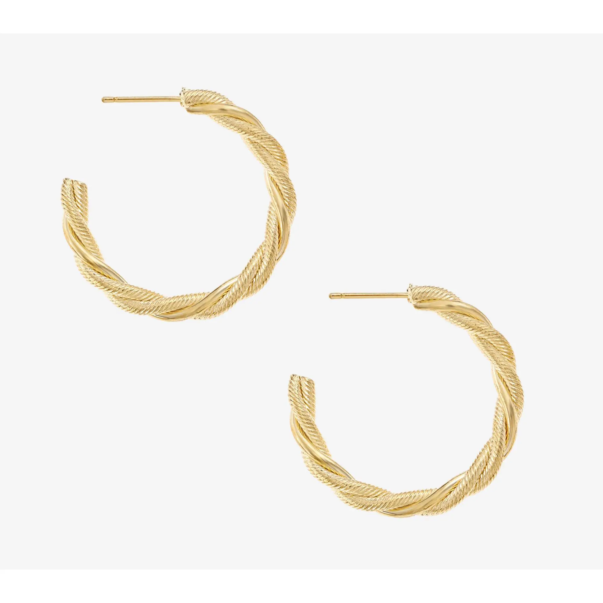 Ettika Polished & Textured Twisted Hoop Earrings