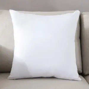 Decorative 100% Cotton Canvas Square Solid Toss Pillowcase Cushion Cover Pillow Case with Hidden Zipper Closure Only Cover No Insert - White 18"x18"(45x45cm)