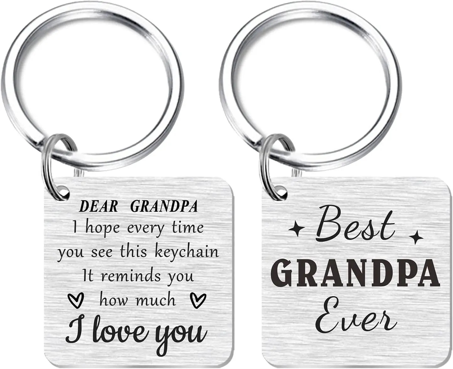 I Love My Grandpa Fathers Day Keychain - Best Grandpa Ever Gifts, Appreciate Grandfather Birthday Present