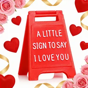 Romantic “I Love You” Mini Sign Decor, Creative Cute Desktop Love Token Ornament, Trendy Couple Gift for Him & Her, Viral Holiday Present for Christmas, Valentine’s Day, Birthday & Wedding Anniversary, Cute Gifts For Girlfriend, Girlfriend Birthday Gifts