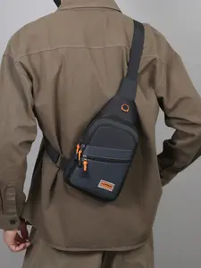 Men's Nylon Chest Bag, Outdoor Sports Crossbody Bag, Large Capacity Daily Commute Shoulder Bag, Casual Crossbody Bags, Crossbody Chest Pack, Casual Style, All Seasons