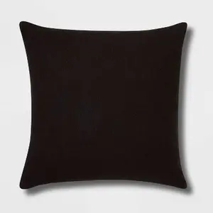 Euro Boucle Colorblock Decorative Pillow Black - Threshold Euro Boucle Colorblock Decorative Pillow Black - Threshold