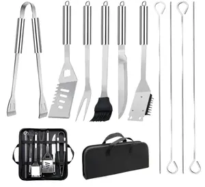 Premium 11-Piece BBQ Grill Tool Set, Stainless Steel Grilling Accessories - Perfect Memorial Day & Father’s Day Gifts for Men - Portable Outdoor Utensil Kit with Carry Bag for Camping, Tailgating, and Backyard BBQ