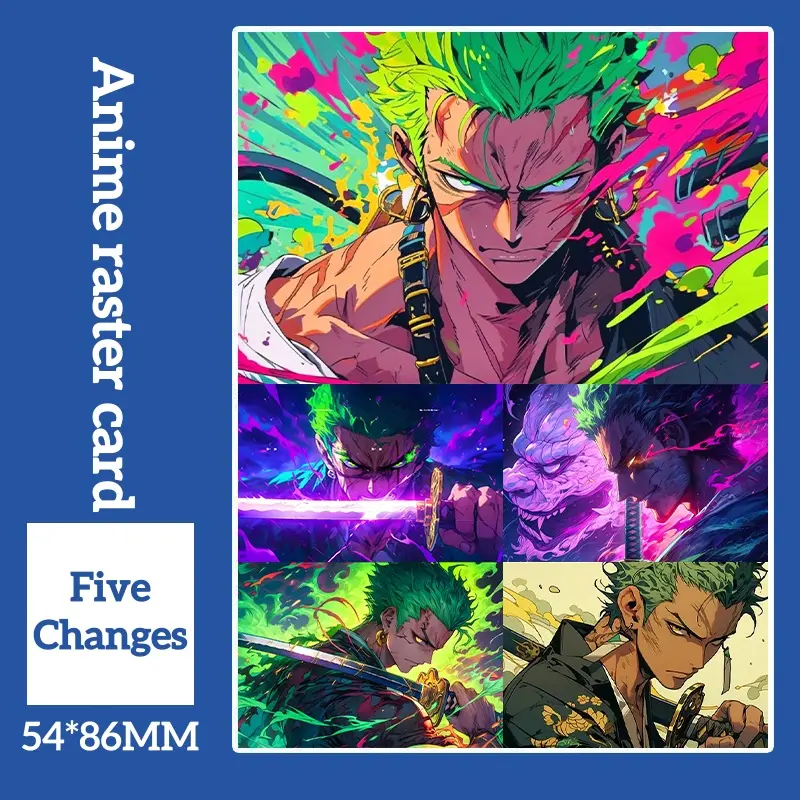 Anime Pirates Cool Anime Style 3D Flip Card | 5 Pattern Changing Lenticular Card for Collection