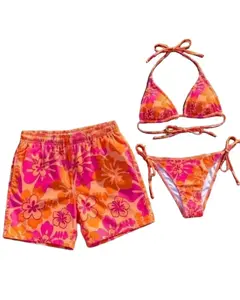 Matching Couple Swimsuits Tropical Floral Honeymoon Beach Outfits Romantic Anniversary Gift for Couple Hawaii Style Bikini and Shorts Set - Womenswear, Clothes