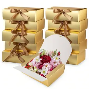 Luxury Gift Boxes Set of 10 with Lids, Ribbons & Cards, Ideal for Weddings Birthdays Parties Graduations Valentine's Christmas Gifts, Elegant Gift Box, Themed Gift Box, Deluxe Gift Box