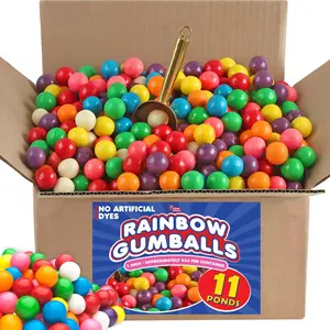 Bulk Rainbow Gumballs  11 lb, Approx. 470 Pcs. Naturally Colored Gumballs with No Artificial Dyes  Perfect for Office Candy Bowls, Breakrooms, Vending Machines & Party Buffets