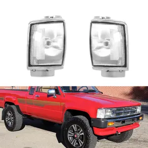 2pcs Clear Lens Front Side Marker Corner Lights For 1984 1985 1986 Toyota Pickup & 4Runner,Replace OEM TO2521158, TO2520158