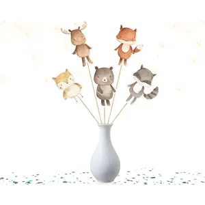 Enchanting Woodland Creature Centerpieces - Set of 5 Adorable Forest Friends for Whimsical Event Decorations