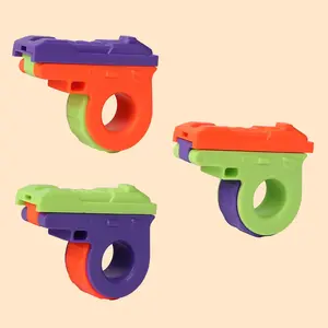 Stress Relief Toy Gun Mini Creative Push Whistle Fingertip Gun Model Fidget 2 Pk
