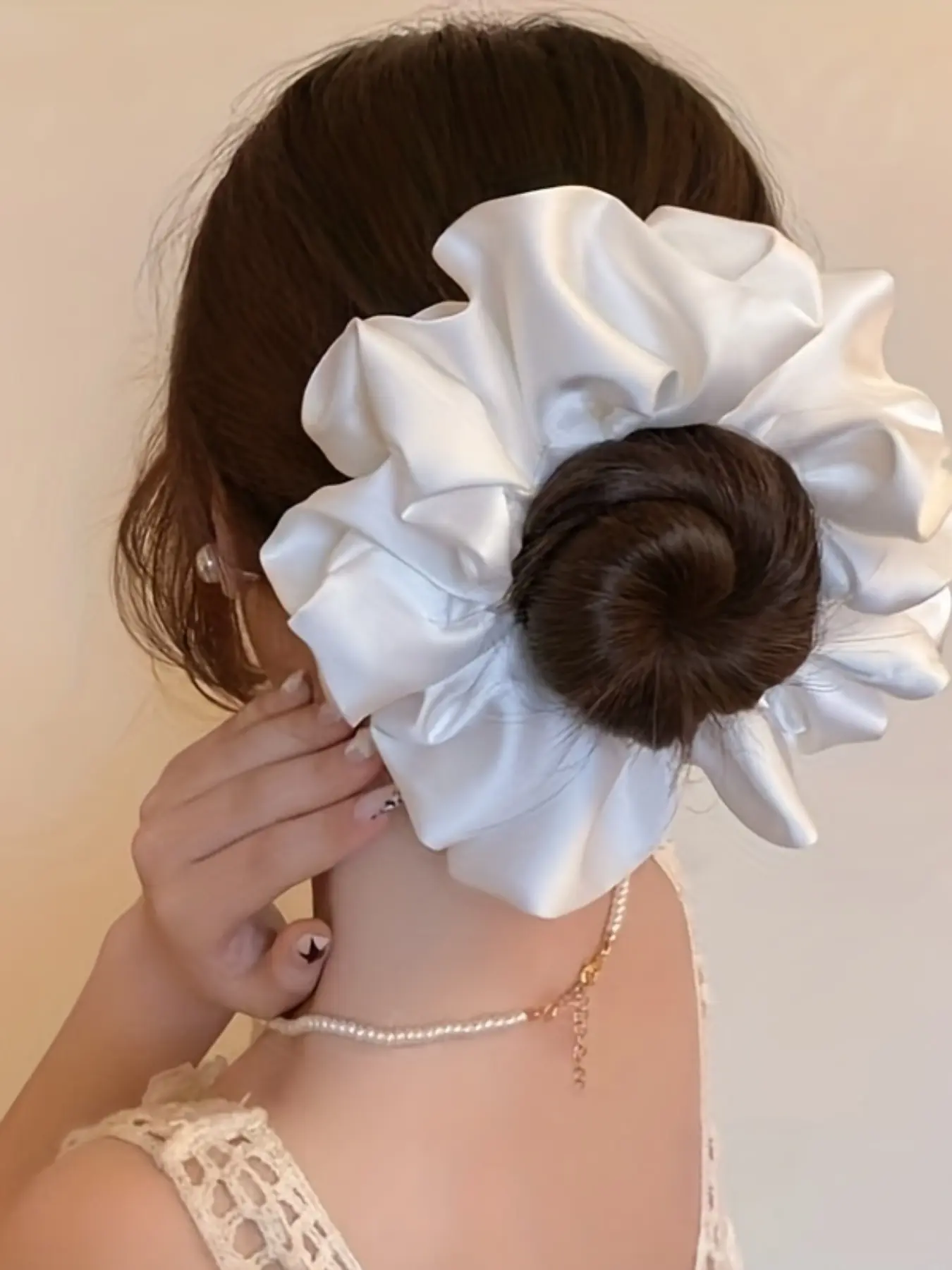 Large Satin Hair Tie, Soft Non-Irritating, French Casual Style, Perfect for Braiding and Twisting, Ponytail Hairstyle, 1pc Durable Elastic Band, Fashion Hair Accessories, Fashionable Hair Accessories, Elastic Hair Accessory, Soft Hair Ties