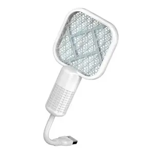 1 Pcs Usb Mini Mosquito Swatter, 2-in-1 Portable Bug Killer Bat with Uv-a Light Protector, Usb Power Led Lamp, Indoor Mosquito Trap Machine,summervibes