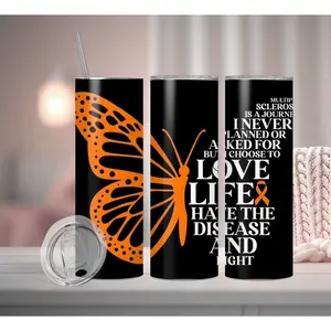 Multiple Sclerosis Awareness Tumbler – Love Life, Fight the Disease