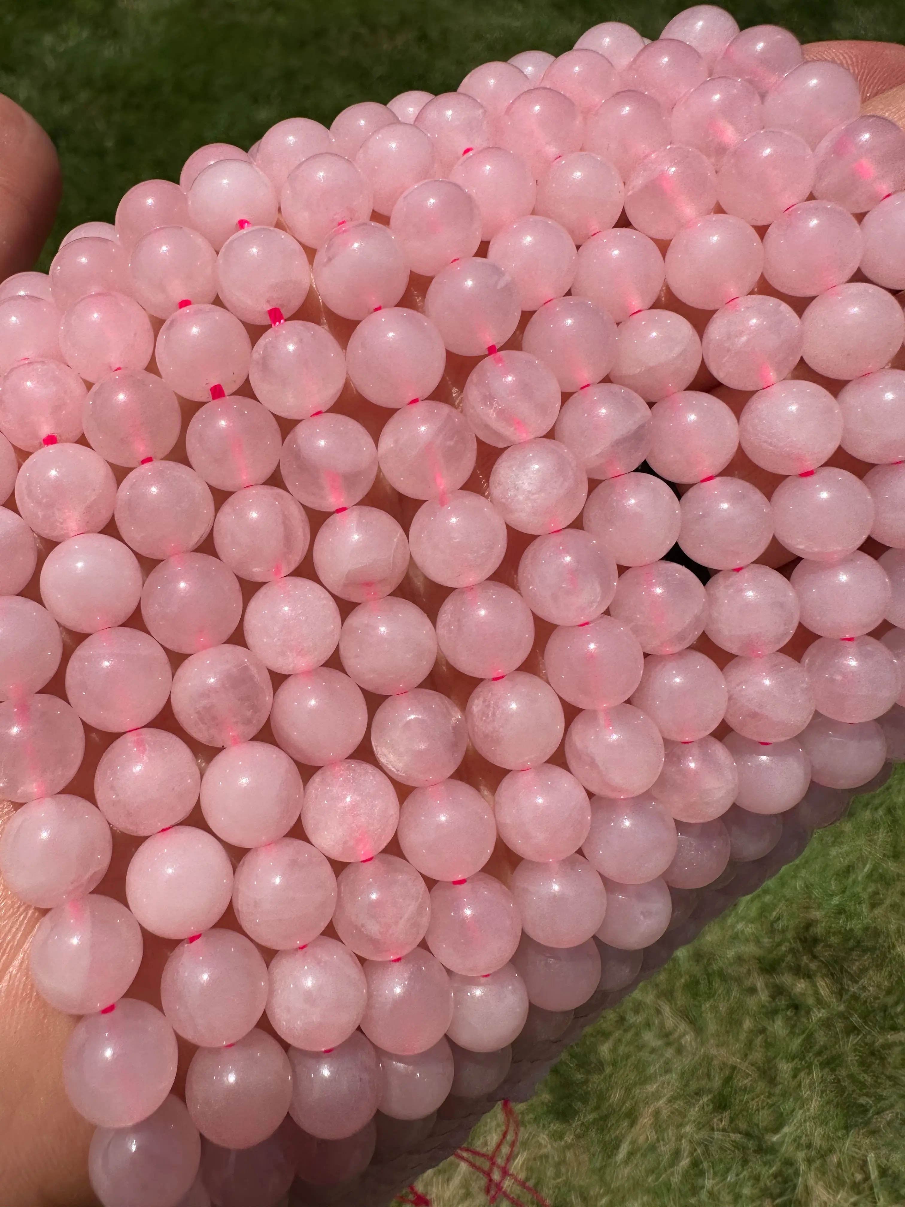 New Moon Beginnings Rose Quartz Bead Strand - Pink Beads in Round Packaging