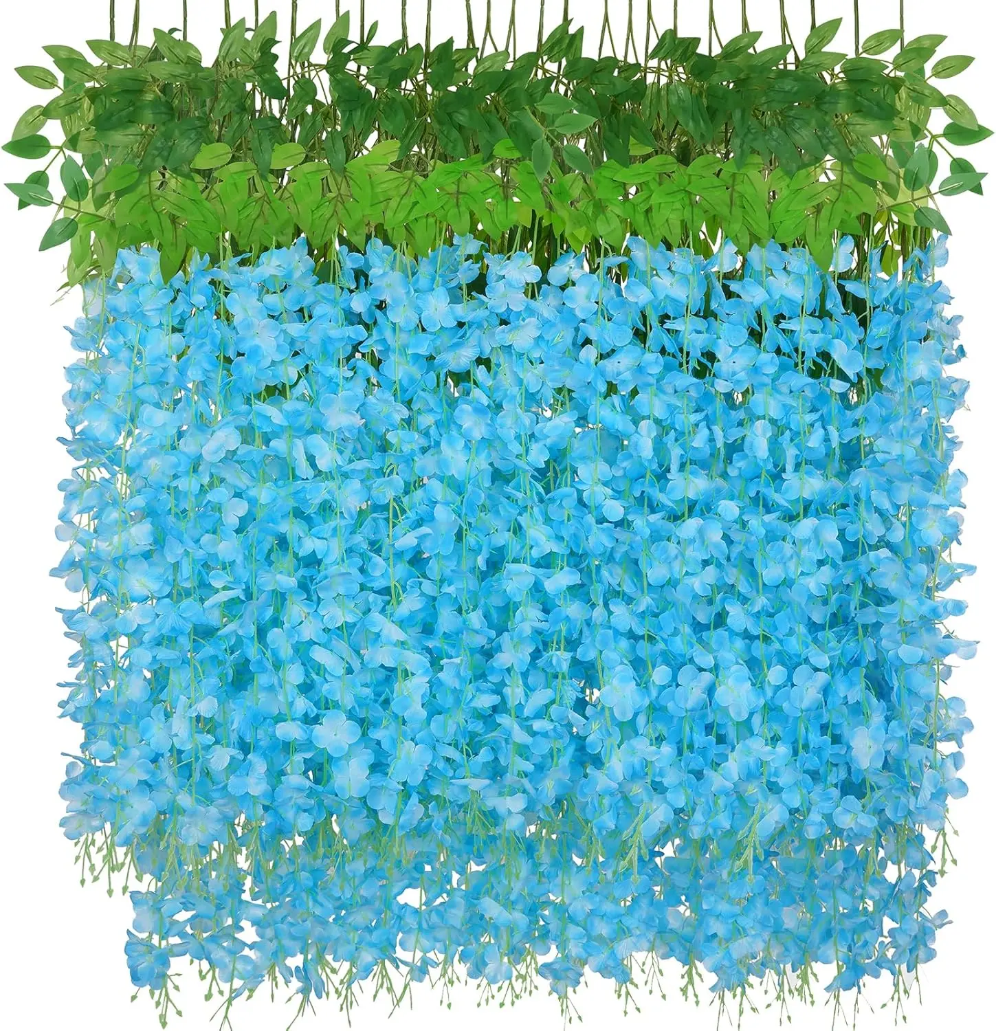 24pcs 3.6 Ft Decorative Hanging Artificial Wisteria Flowers, Faux Greenery Silk Climbing Vines Garland String, Floral Decor for Wedding Party, Home Wall Bedroom Garden Outdoor, Hanging Artificial Flowers, Climbing Vines Artificial Flowers
