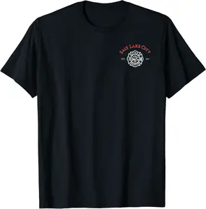 City of Salt Lake City Fire Rescue Utah Firefighter T-Shirt - Sabrinasmitl Shop 60B07J9RTL7Q