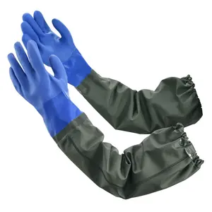 Long Waterproof Gloves, Chemical Resistant Padded Cotton Lining, Reusable for Household Cleaning & Gardening Work