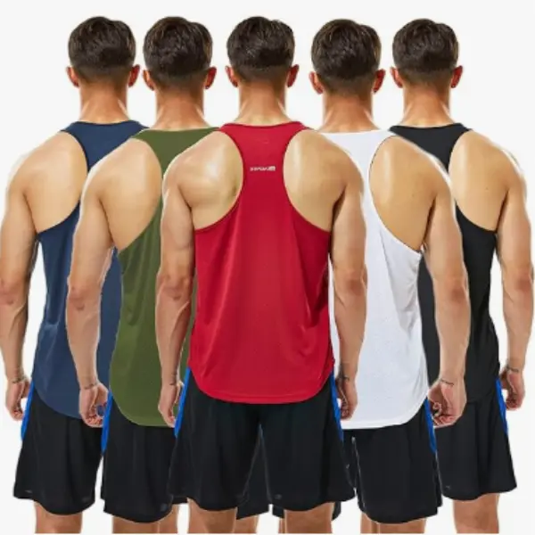 3/5 Pack Workout Tank Tops for Men Sleeveless Quick Dry Training Gym Shirts Bodybuilding suitness Muscle Y-Back Tees Men's Breathable