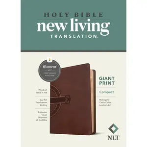 NLT Compact Giant Print Bible, Filament Enabled (Leatherlike, Mahogany Celtic Cross, Red Letter) -- New Living Translation - Bible