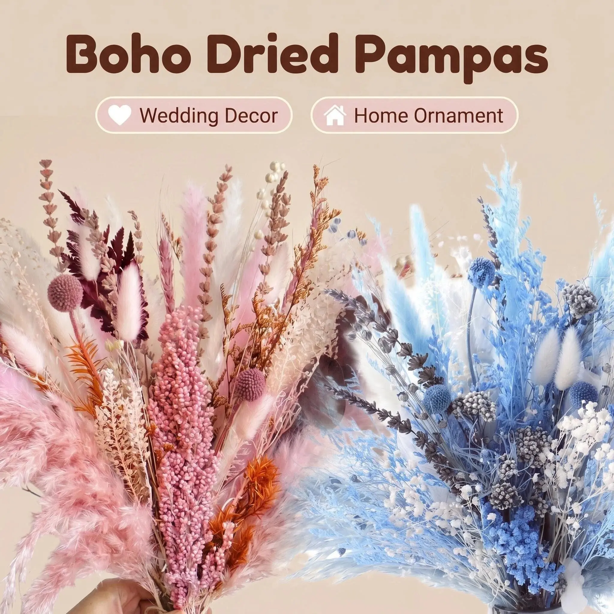 Small Pampas Grass Reed Dried Flower Bouquet
