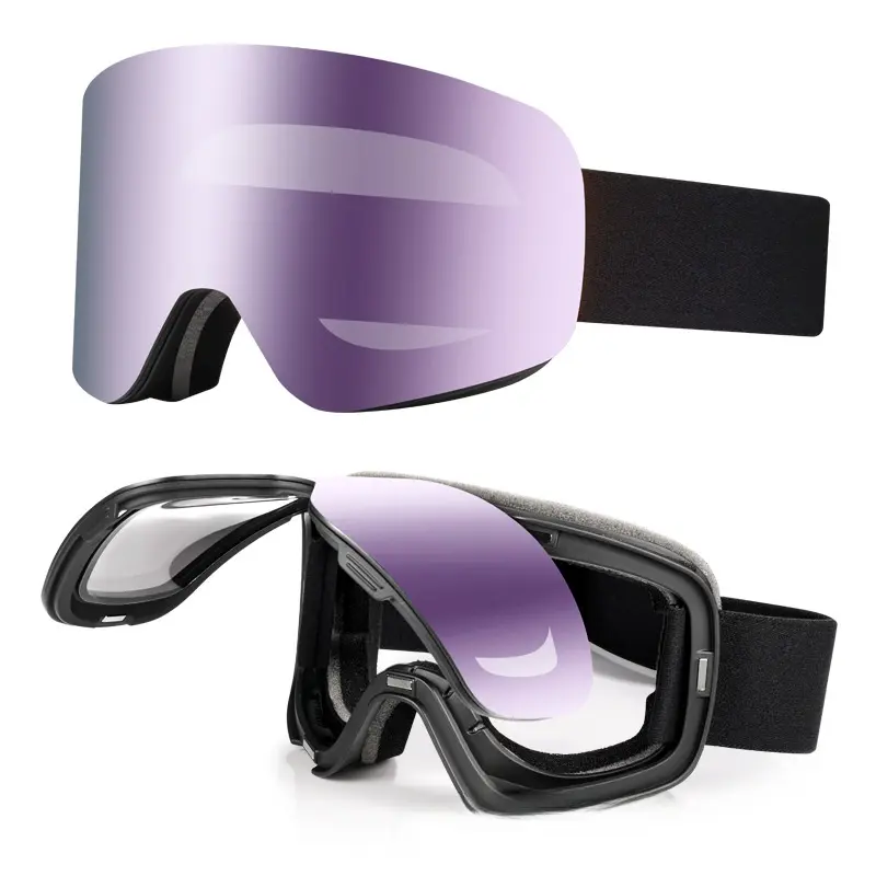 Flip-up Ski Goggles with Double-layer Magnetic Anti-fog Windproof UV Protection for Outdoor Sports Skiing