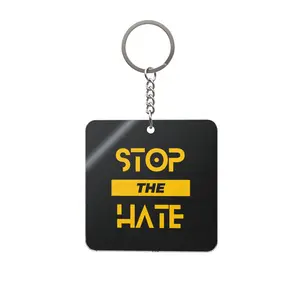 Stop the Hate Square Keychain — Anti-Hate Awareness Keyring