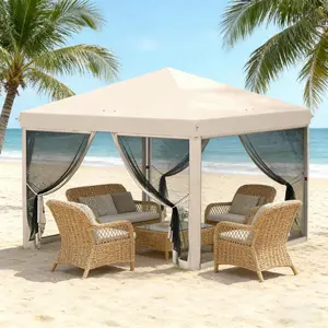 Outdoor Pop Up Screen House Canopy Tent Portable Instant Setup Weather Resistant Mosquito Netting Patio Camping Shelter