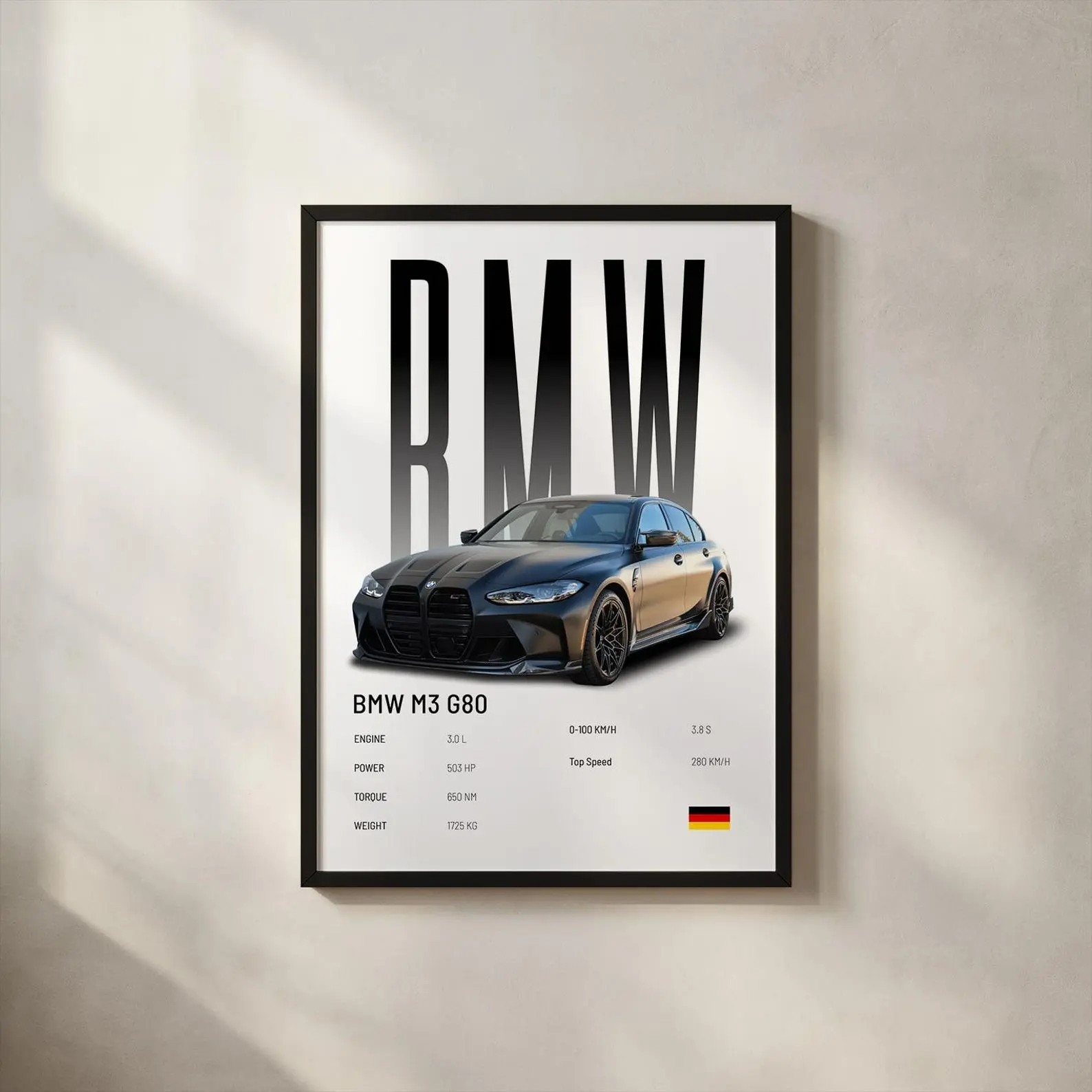 BMW M3 G80 Poster | Car Print | Hyper Car Poster