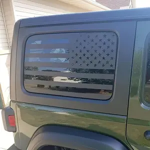 American Flag Pattern Car Sticker, Durable Self-adhesive Car Decal, Truck Decal, Cool Car Decoration, Car Exterior Decoration Accessories for Jeep Wrangler