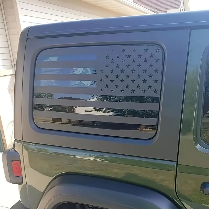 American Flag Pattern Car Sticker, Durable Self-adhesive Car Decal, Decal For Cars, Automotive Decals, Truck Decal, Cool Car Decoration, Car Exterior Decoration Accessories for Jeep Wrangler, Decals For Vehicles