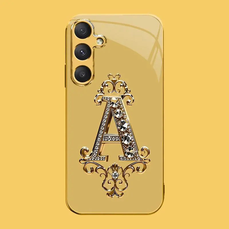 Suitable for [Galaxy S24 Plus] high-end phone case🥰，Features a premium-look printed design—not actual 3D diamond studs—with all 26 letters available for you to choose from，drop-resistant and fingerprint-resistant YM99