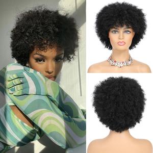 Afro Wigs for Women Human Hair Soft and Fluffy Glueless Wigs 70s Kinky Curly Wig Cosplay or Daily Use