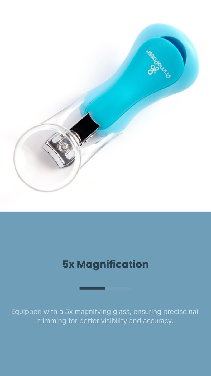 Primo Passi Blue Baby Nail Clipper With Magnifier - Ideal for Trimming and Grooming Babies' Nails