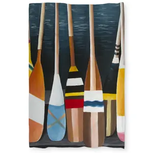 Begin Home Decor C1DCTXLWIJ2CT1 Colorful Paddles Twin Size Extra Long Duvet Cover - Hobbies Livingroom Decor