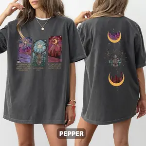 [Made in USA] Throne of Glass ACOTAR Crescent City T-Shirt, Velaris City of Starlight Graphic Tee, Terrasen Fireheart Shirt, SJM Bookish Merch, Fantasy Series Shirt, Vintage C0mfort C0lors Style, Unisex Book Lover Gift