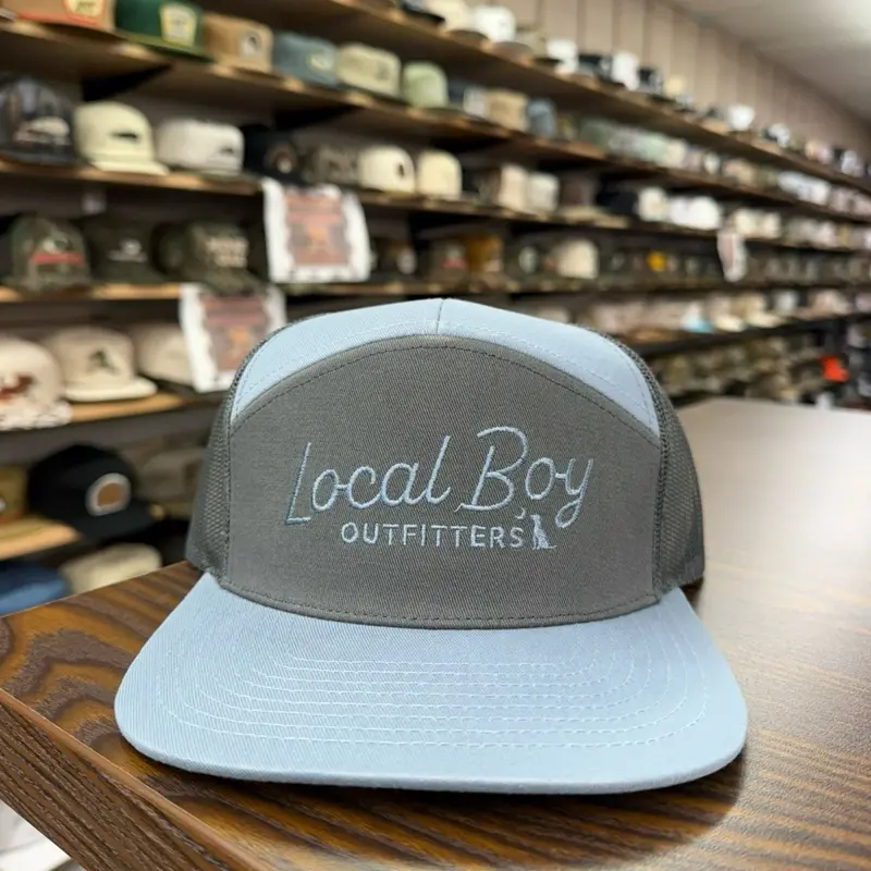 Modern Script 7 Panel Hat - Light Gray
