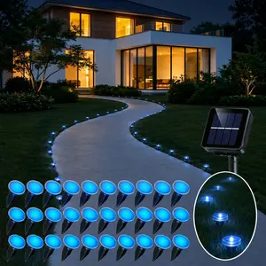 30-LED Solar Path Light, IP44 Waterproof, Garden Pathway and Lawn Stake Light—Perfect for Gardens, Pathways, Camping, and Weddings