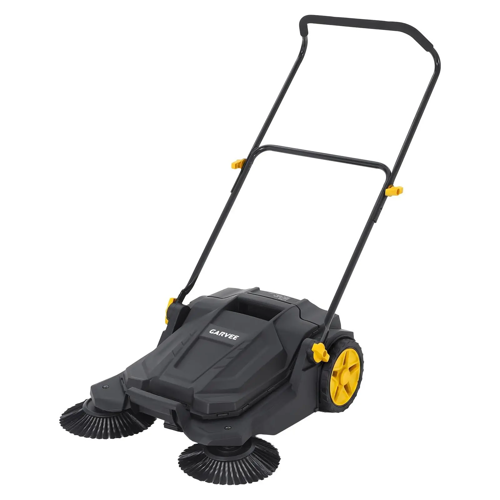 25.6" Wide Manual Walk-Behind Push Floor Sweeper Non-Electric with 5-Gallon Debris Bin, Adjustable Foldable Handle, Multi-Surface Hand Push Sweeper for Patio, Yard, Garage,Driveway, Walkway & Workshop
