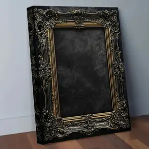 JIT 1PC Large Dark picture frame - Durable Sturdy Frame, Elegant Black  Golden Ornate design, Ready-to-Hang Hanging holes, Flat Printing Compatible for Living Room, Office, Bedroom - Vintage Modern Home Decor Framed Wall Art, Art Wall Decor