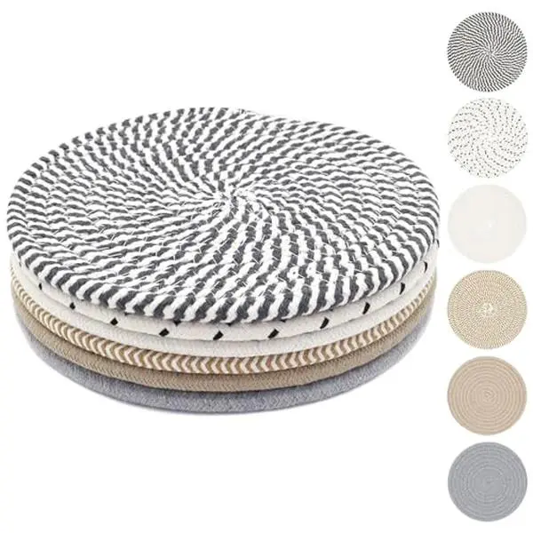 6-Inch Heat Resistant Kitchen Trivet Coasters, 8-Piece Thick Hot Dish Pads, Durable Table Mats for Hot Dishes, Pots, Countertops, Coaster