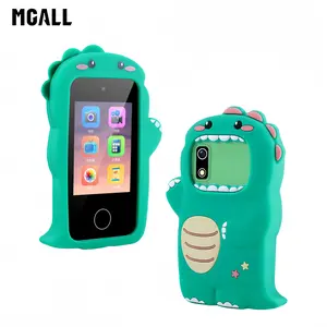 MGALL Cute Kids Smart Toy Phone with Cartoon Silicone Shockproof Case, Dual Cameras, Touchscreen Learning Games, MP3 Music Player & Fun Apps, Child-Friendly Travel Toy, Educational Early Learning Device, Perfect Birthday & Holiday Gift for Boys and Girls