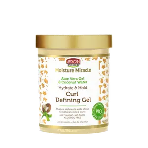 African Pride Moisture Miracle Aloe Vera Gel & Coconut Water Curl Defining Gel, Hydrate & Hold